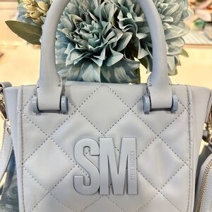 Steve Madden Sky Blue Quilted Satchel NEW